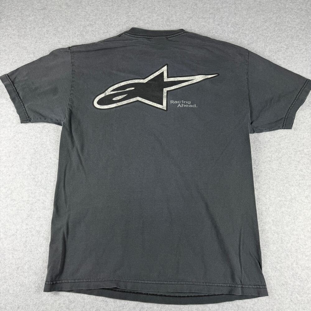 Alpinestars Shirt L Gray Astars Racing Ahead Motocross Motorcycle Graphic Tee